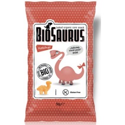 Biosaurus de maiz con ketchup